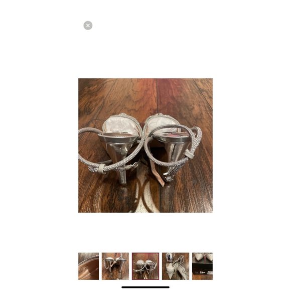 Aqua Women’s Charm Rhinestone Bow Heels Silver Size 8M NWD - Picture 4 of 7